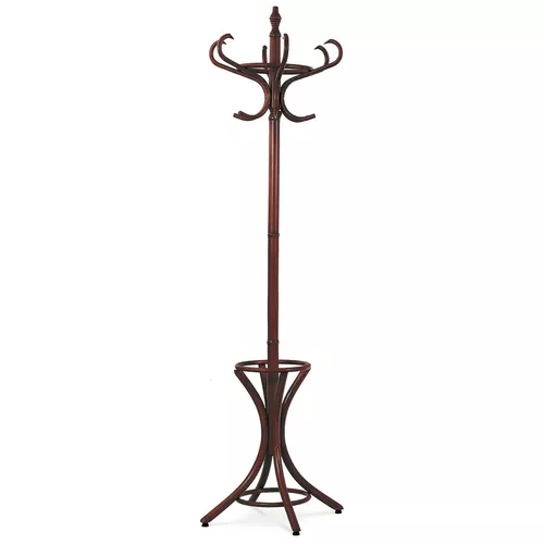 Drewniany wieszak stojący ciemnobrązowy, 52 x 186 cm
