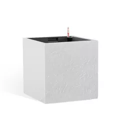 Flower Lover Doniczka samonawadniająca Cubico Stone biały, 27 cm